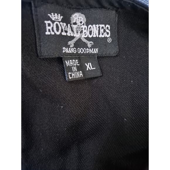 Royal Bones Women's Daang Tripp Curve Midnight Pleated Chain Mini Skirt Size XL - Picture 5 of 5